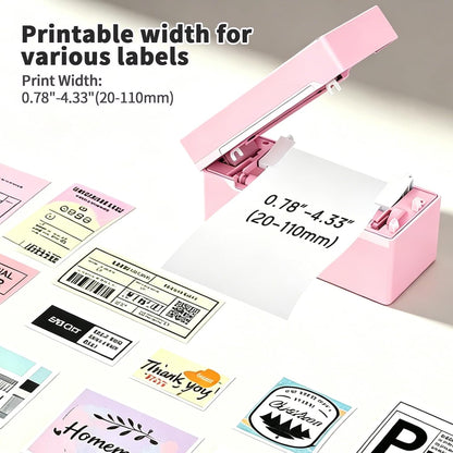 Shipping Label Printer, 4X6 Bluetooth Thermal Label Printer for Shipping Packages Small Business, Thermal Printers Compatible with Android Iphone Windows Mac USPS Amazon Shopify Etsy, Pink